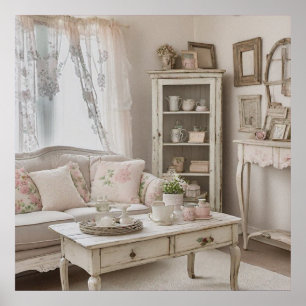 Shabby Chic-Zuhause im druckbaren Foto Poster