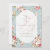 Shabby Chicen Geburtstag Einladung (Vorderseite)