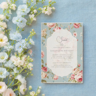 Shabby Chicen Geburtstag Einladung