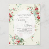 Shabby Chicen Save the Date Ankündigungspostkarte (Vorderseite)