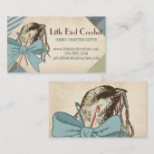 Shabby Chichäkelarbeithaken-Garnvogel-Bandbogen Visitenkarte (Vorne/Hinten)