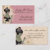 Shabby Chickorsettscheren, die Näherin nähen Visitenkarte (Vorne/Hinten)