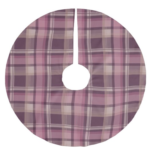 Shabby Chlc Deep Pink Karierte Weihnachtsbaumbasis Polyester Weihnachtsbaumdecke (Vorderseite)