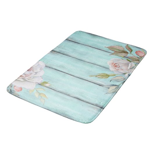 Shabby Country Chic Rustic Bath Mat Badematte (Schrägansicht)