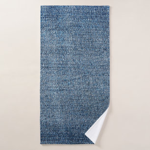 Shabby Denim Textur für Hintergrund. Blue Jeans Badehandtuch