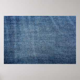 Shabby Denim Textur für Hintergrund. Blue Jeans Poster