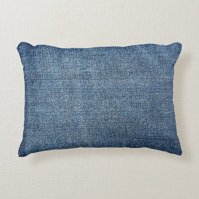 Shabby denim texture for background. Blue jeans Dekokissen (Vorderseite)