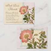Shabby Elegance Vintag Chic Pink Dog Rose Visitenkarte (Vorne/Hinten)