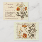 Shabby Elegance Vintag Poinciana Blume Visitenkarte (Vorne/Hinten)