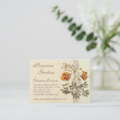 Shabby Elegance Vintag Poinciana Blume Visitenkarte (Stehend Vorderseite)
