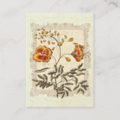 Shabby Elegance Vintag Poinciana Blume Visitenkarte (Rückseite)