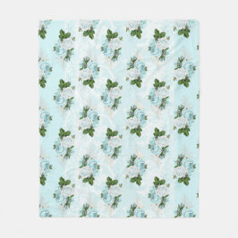 Shabby Floral Aqua Serie Design 1 Fleecedecke