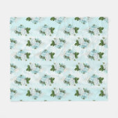 Shabby Floral Aqua Serie Design 1 Fleecedecke (Vorderseite (Horizontal))