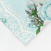 Shabby Floral Aqua Serie Design 1 Fleecedecke (Ecke)
