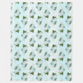 Shabby Floral Aqua Serie Design 1 Fleecedecke (Vorderseite)