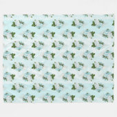 Shabby Floral Aqua Serie Design 1 Fleecedecke (Vorderseite (Horizontal))