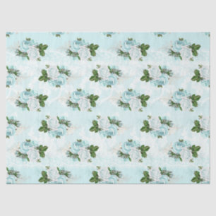 Shabby Floral Aqua Serie Design 1 Seidenpapier