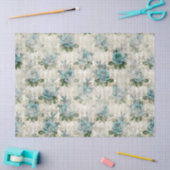 Shabby Floral Aqua Serie Design 2 Seidenpapier (Basteln)