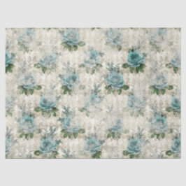 Shabby Floral Aqua Serie Design 2 Seidenpapier