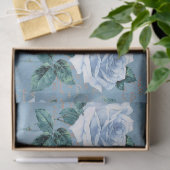 Shabby Floral Blue Serie Design 1 Seidenpapier (Geschenk)