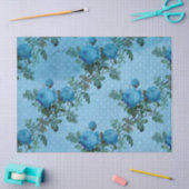Shabby Floral Blue Serie Design 5 Seidenpapier (Basteln)