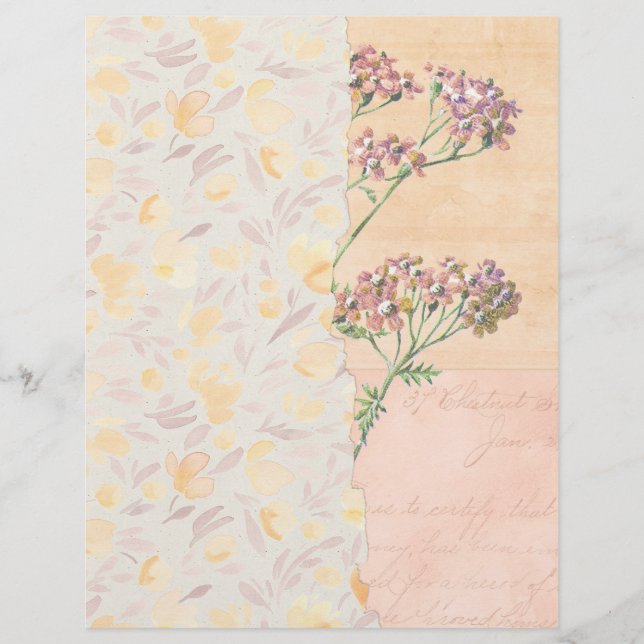 Shabby Floral Collage Scrapbook Paper (Vorderseite)