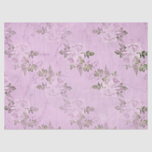 Shabby Floral Lila Series Design 10 Seidenpapier (Vorderseite)