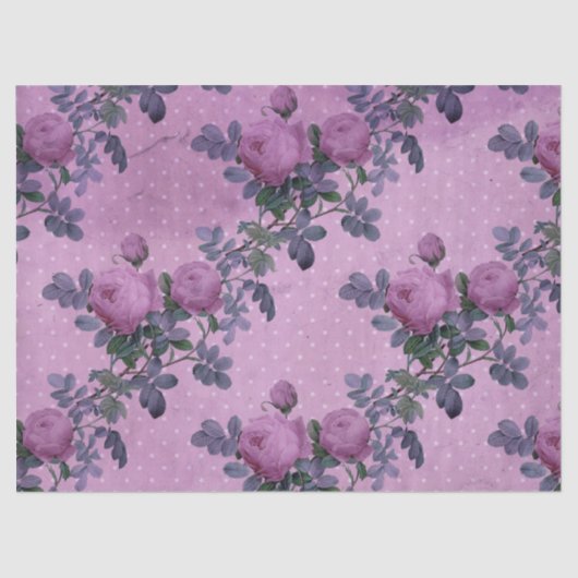 Shabby Floral Lila Series Design 1 Seidenpapier (Vorderseite)