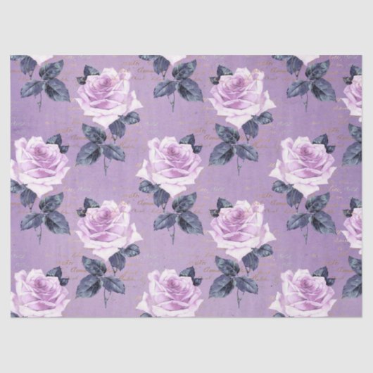 Shabby Floral Lila Series Design 3 Seidenpapier (Vorderseite)