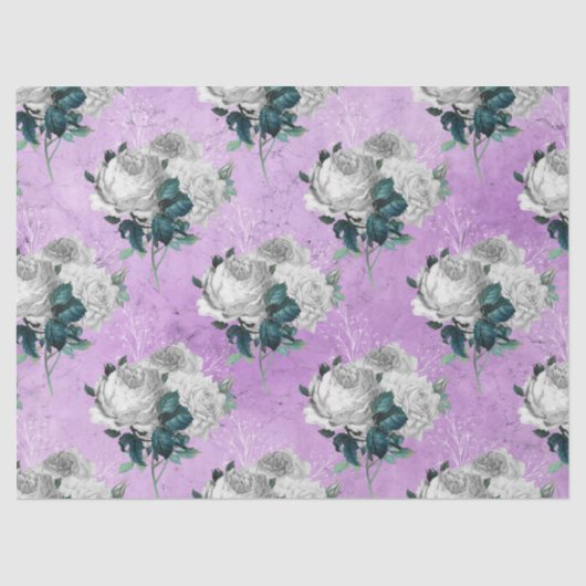 Shabby Floral Lila Series Design 8 Seidenpapier (Vorderseite)