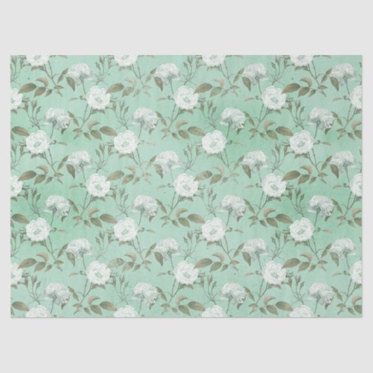 Shabby Floral Mint Series Design 14 Seidenpapier (Vorderseite)