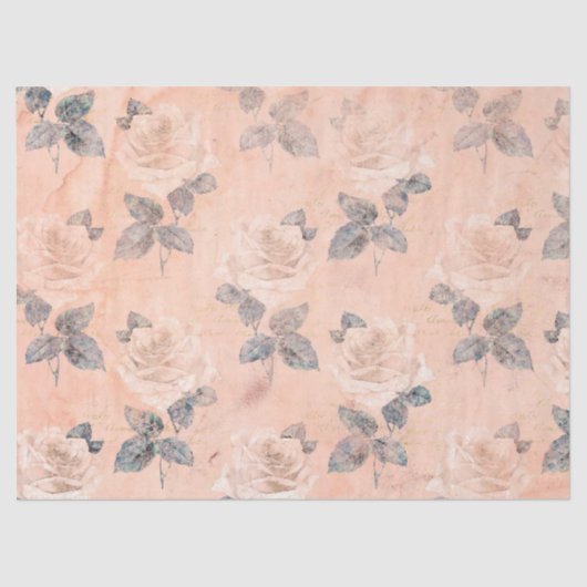 Shabby Floral Peach Serie Design 5 Seidenpapier (Vorderseite)