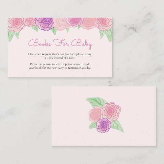 Shabby Floral Rose Babydusche Buchungsanfrage Begleitkarte (Vorne/Hinten)