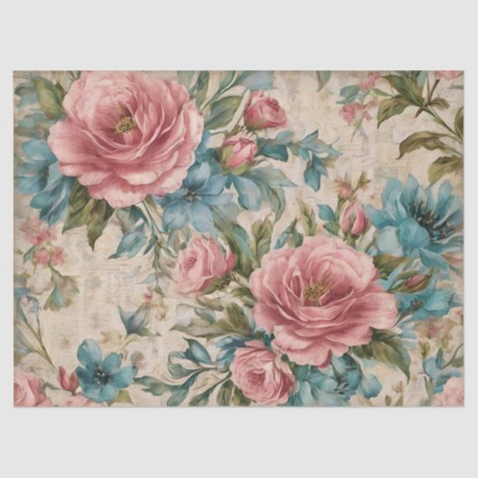 Shabby Floral Seidenpapier (Vorderseite)