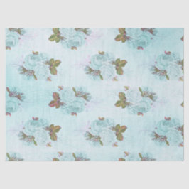 Shabby Floral Turquoise Serie Design 10 Seidenpapier
