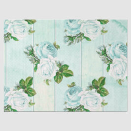 Shabby Floral Turquoise Series Design 11 Seidenpapier