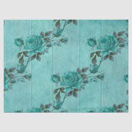 Shabby Floral Turquoise Series Design 2 Seidenpapier