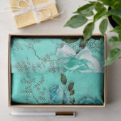 Shabby Floral Turquoise Series Design 3 Seidenpapier (Geschenk)
