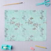Shabby Floral Turquoise Series Design 5 Seidenpapier (Basteln)