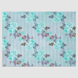 Shabby Floral Turquoise Series Design 6 Seidenpapier