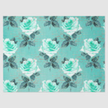 Shabby Floral Turquoise Series Design 9
