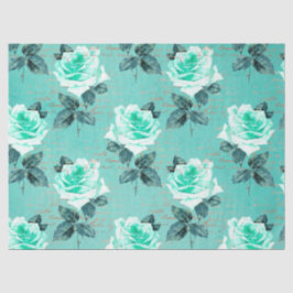 Shabby Floral Turquoise Series Design 9 Seidenpapier