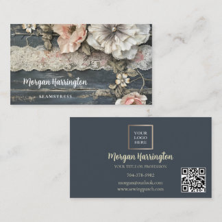 Shabby Flowers & Lace Business Card Visitenkarte