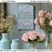 Shabby French Style Coffee Cafe Sign EY6 Decoupage Seidenpapier