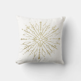 Shabby Gold Snowflake Illustration Winterurlaub Kissen