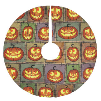 Shabby Halloween, Vintager Hintergrund. Polyester Weihnachtsbaumdecke