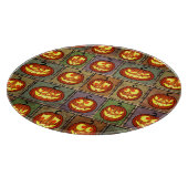 Shabby Halloween, Vintager Hintergrund. Schneidebrett (Ecke)