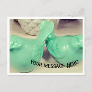 Shabby Hübsch Green Birds Tweete IRL Postkarte