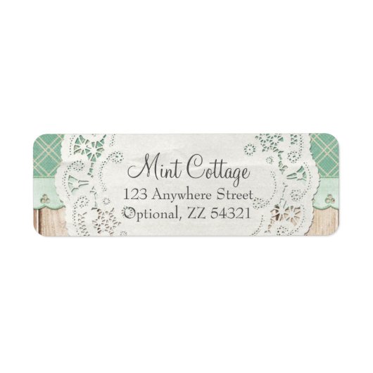 Shabby Hütte Chic Doily Country Rücksendeadresse (Vorne)