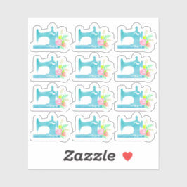 Shabby Hütte Chic Nähmaschine Blumenplaner Aufkleber